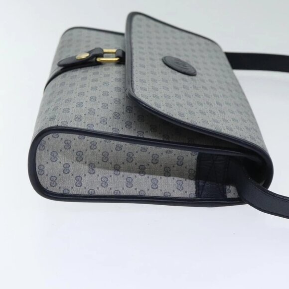 GUCCI Micro GG Supreme Shoulder Bag Navy Gold - Picture 3 of 15